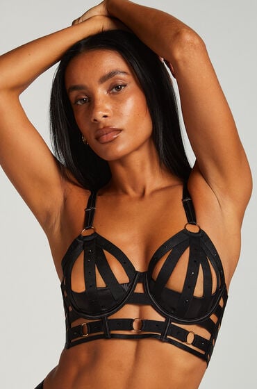 Hunkemöller Nicht gepolsterter Longline-Bügel-BH Athena Schwarz von Hunkemöller