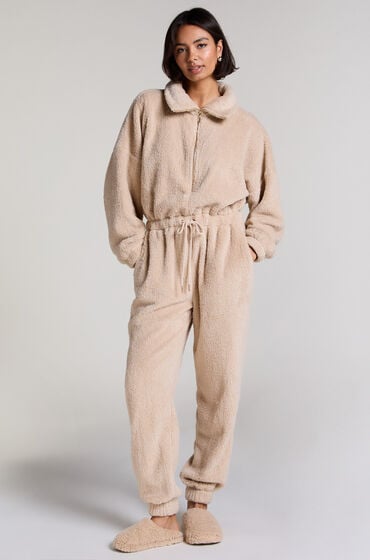 Hunkemöller Onesie Fleece Beige von Hunkemöller