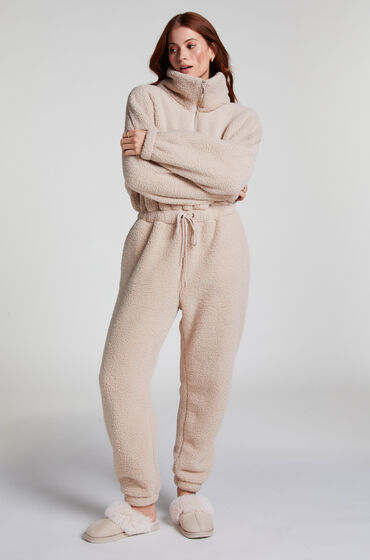 Hunkemöller Onesie aus Fleece Beige von Hunkemöller