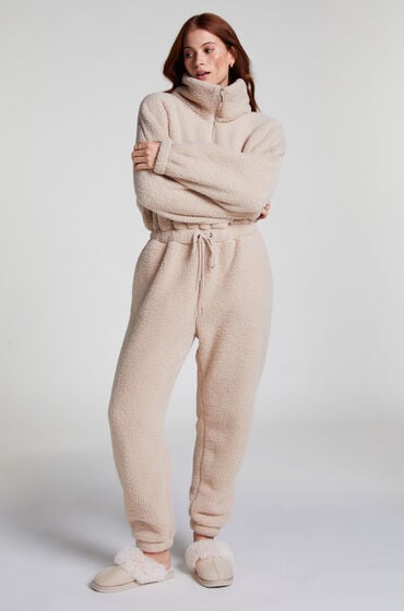 Hunkemöller Onesie aus Fleece Beige von Hunkemöller