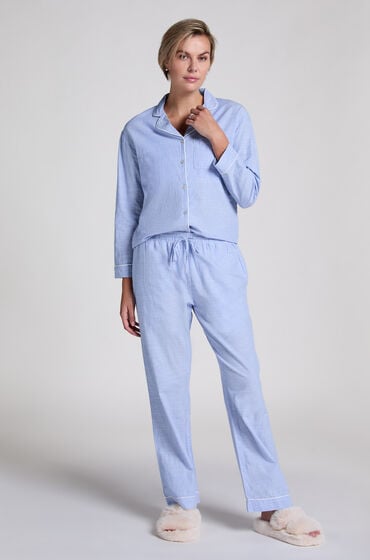 Hunkemöller Petite Pyjamahose Baumwolle Blau von Hunkemöller
