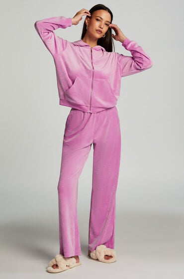 Hunkemöller Petite Pyjamahose aus Velours Rose von Hunkemöller