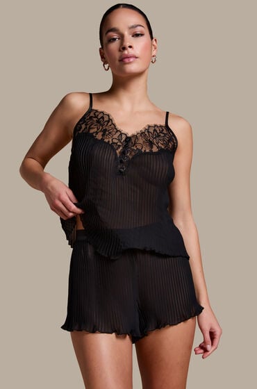 Hunkemöller Plissierte Shorts Schwarz Hunkemöller Plissierte Shorts Schwarz von Hunkemöller
