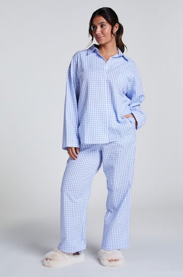 Hunkemöller Pyjama-Oberteil aus Baumwolle Blau von Hunkemöller