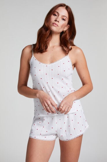 Hunkemöller Pyjama-Shorts Pointelle Weiß von Hunkemöller