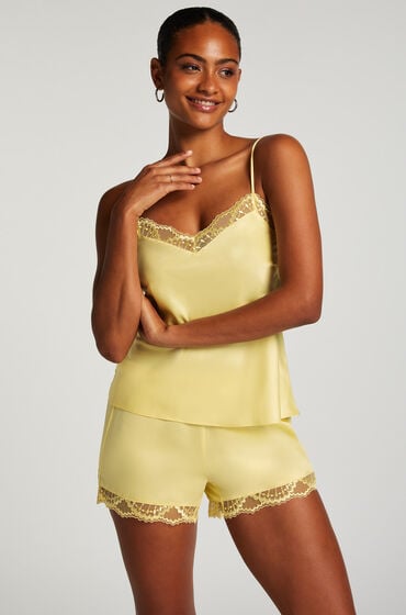 Hunkemöller Pyjama-Shorts Satin Gelb von Hunkemöller