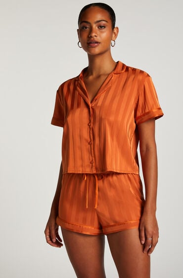 Hunkemöller Pyjama-Shorts Satin Orange von Hunkemöller