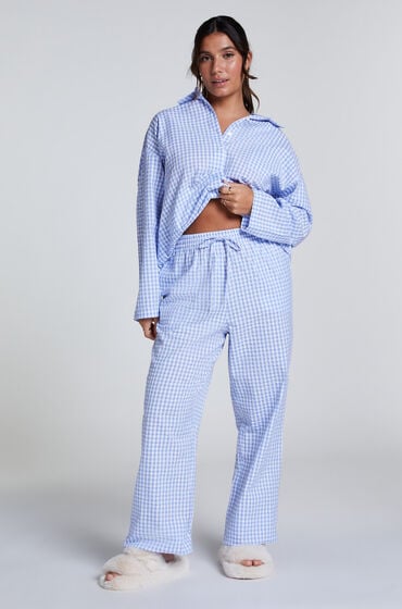 Hunkemöller Pyjamahose Baumwolle Blau Hunkemöller Pyjamahose Baumwolle Blau von Hunkemöller