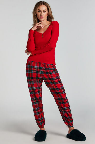 Hunkemöller Pyjamahose aus Flanell Rot von Hunkemöller