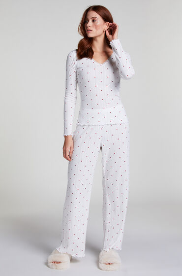 Hunkemöller Pyjamahosen Pointelle Weiß von Hunkemöller