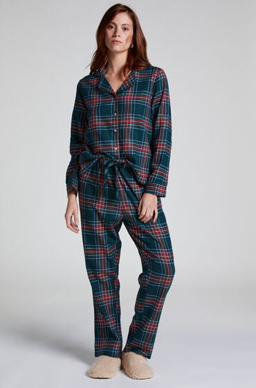 Hunkemöller Pyjamaset Flannel grün von Hunkemöller