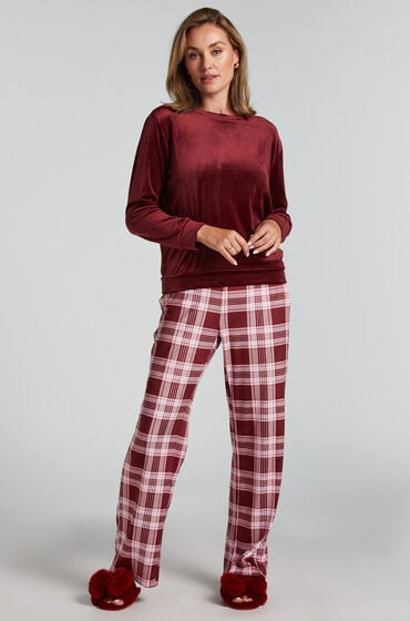 Hunkemöller Pyjamaset Velours Lila von Hunkemöller