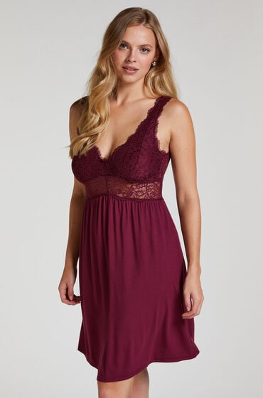 Hunkemöller Slipdress Jersey Lila von Hunkemöller