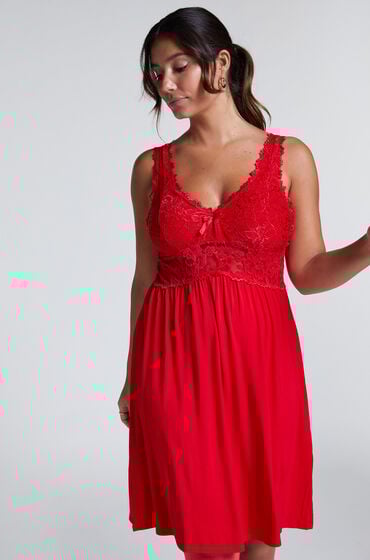 Hunkemöller Slipdress Nora Lace Rot Hunkemöller Slipdress Nora Lace Rot von Hunkemöller