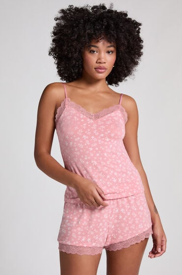 Hunkemöller Spitzenbesetztes Jersey-Cami Rose von Hunkemöller