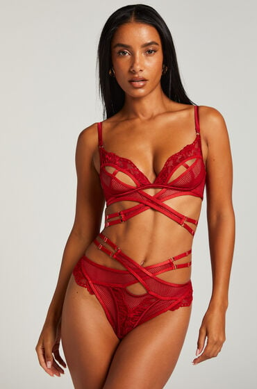 Hunkemöller String mit hohem Schnitt Pleasure Rot von Hunkemöller