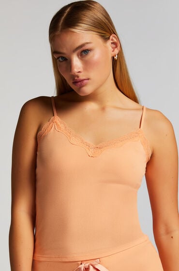 Hunkemöller Top Cami Rib Lace Rose von Hunkemöller