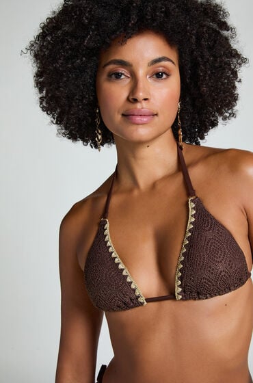 Hunkemöller Triangle-Bikinioberteil Crochet Braun von Hunkemöller