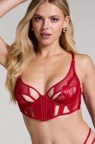 Hunkemöller Unwattierter Longline Bügel-BH Billie Rot Hunkemöller Unwattierter Longline Bügel-BH Billie Rot von Hunkemöller
