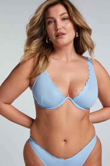 Hunkemöller Unwattiertes Bügel-Bikini-Top Scallop Blau von Hunkemöller