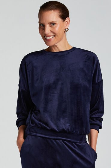 Hunkemöller Velours Top Blau von Hunkemöller