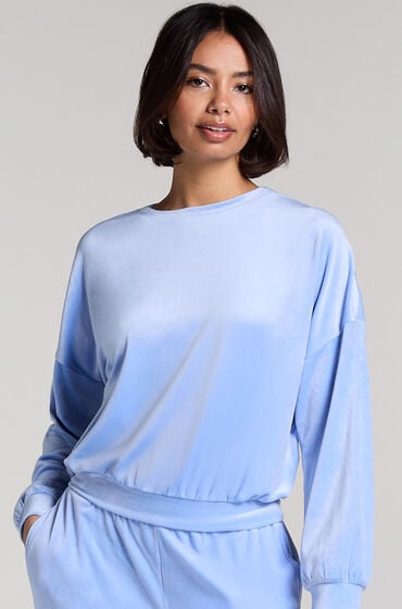 Hunkemöller Velours Top Blau von Hunkemöller