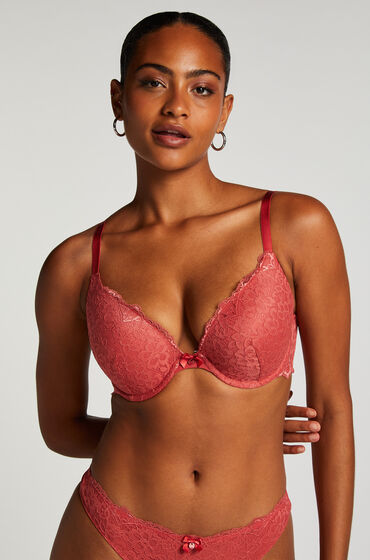 Hunkemöller Vorgeformter Push-up-Bügel-BH Marine Rot von Hunkemöller