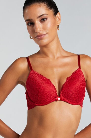 Hunkemöller Vorgeformter Push-up-Bügel-BH Marine Rot von Hunkemöller