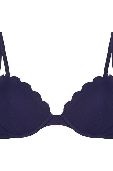 Hunkemöller Vorgeformtes Bügel-Bikinitop Scallop Blau von Hunkemöller