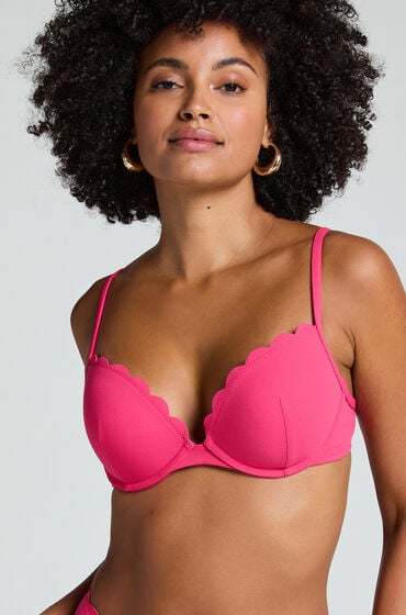 Hunkemöller Vorgeformtes Push-up Bügel-Bikinitop Scallop Cup A - E Rose von Hunkemöller