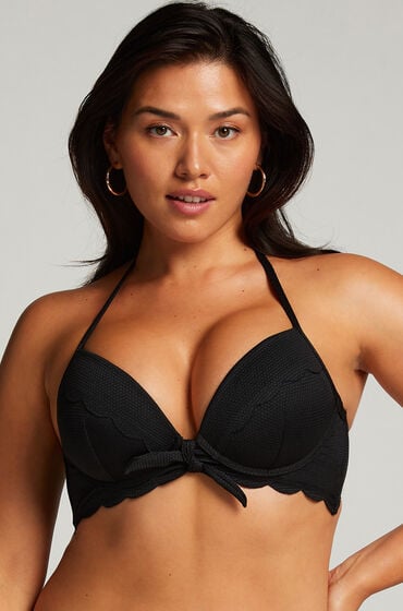 Hunkemöller Vorgeformtes Push-up Bügel-Bikinitop Scallop Cup A - E Schwarz Hunkemöller Vorgeformtes Push-up Bügel-Bikinitop Scallop Cup A - E Schwarz von Hunkemöller