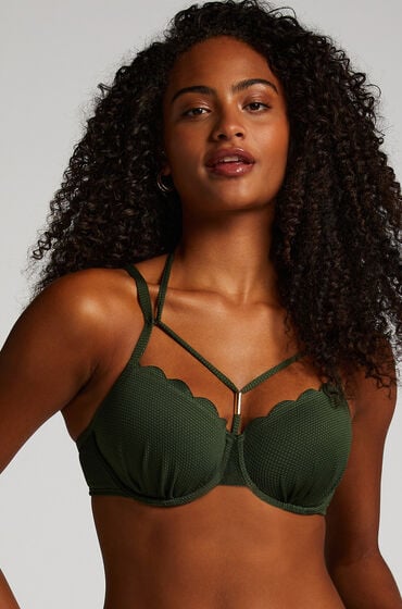 Hunkemöller Wattiertes Bügel-Bikinioberteil Scallop grün von Hunkemöller