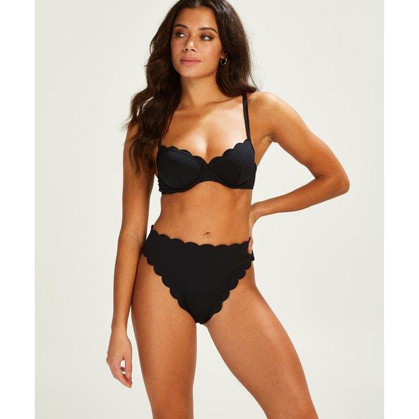 Bikini Unterteil, Taillenhoher Slip Damen Black XS von Hunkemöller