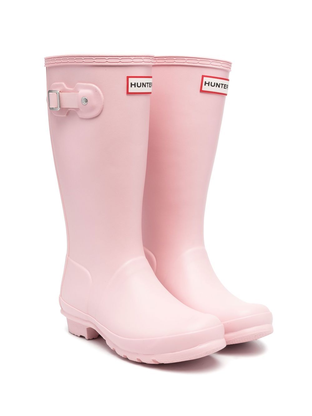 Hunter Kids logo-patch detail boots - Pink