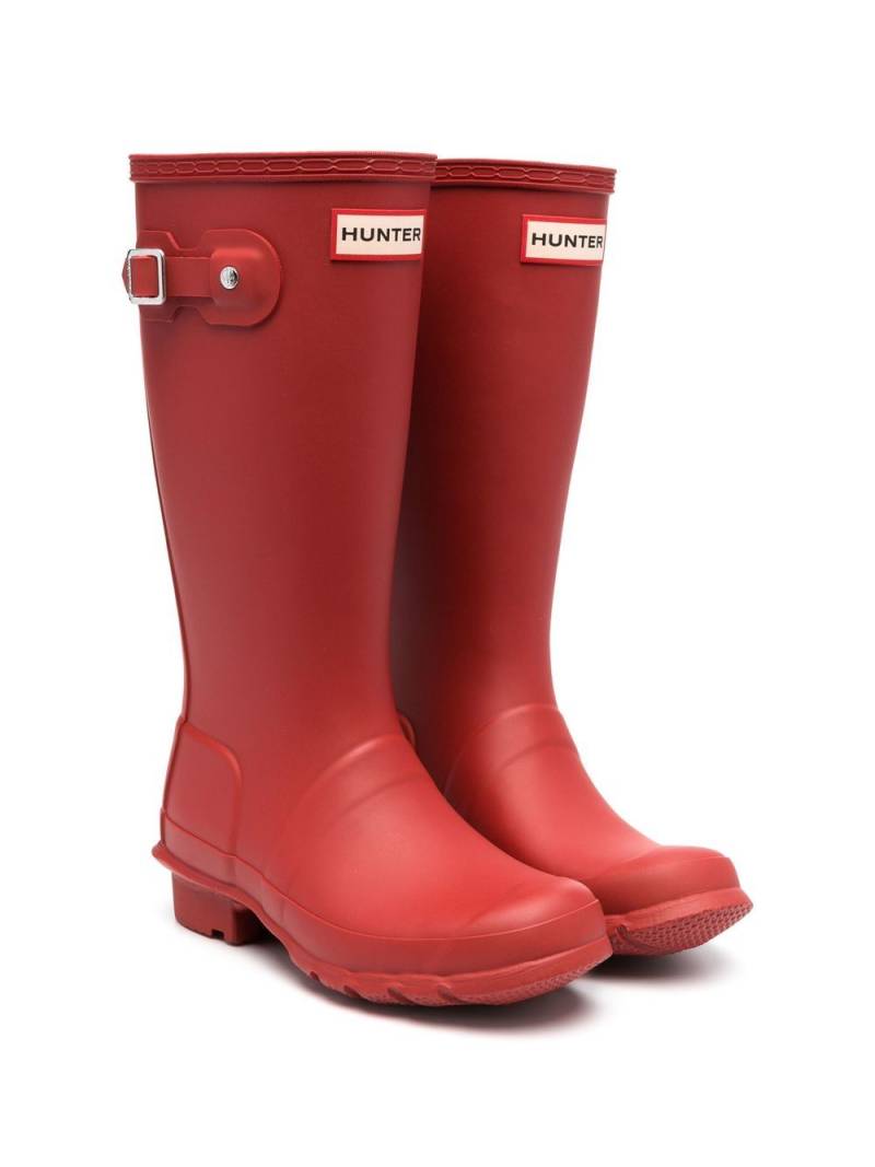 Hunter Kids logo-patch detail boots - Red von Hunter Kids