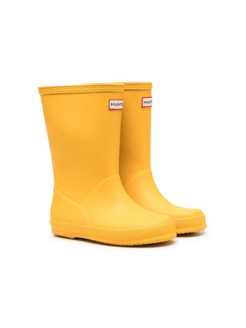 Hunter Kids logo-patch rain boots - Yellow von Hunter Kids