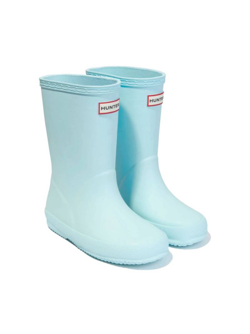 Hunter Kids logo-patch wellies - Blue von Hunter Kids