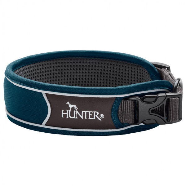 Hunter - Collar Divo - Hundehalsband Gr Halsumfang 25-35 cm - Breite 4,0 cm;Halsumfang 45-55 cm - Breite 4,5 cm lightblue /grau von Hunter