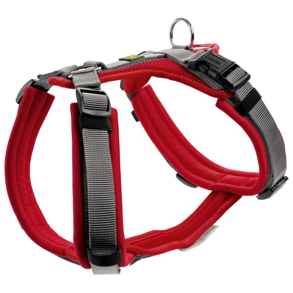 Hunter - Geschirr Maldon - Hundegeschirr Gr Hals 31-49 cm - Bauch 34-49 cm rot/grau von Hunter