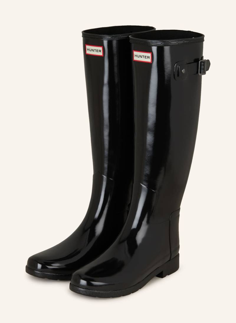 Hunter Gummistiefel Original Refined Tall Gloss schwarz von Hunter