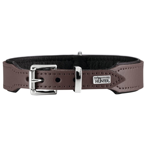 Hunter - Halsband Basic - Hundehalsband Gr Halsumfang 24-28 cm braun/schwarz von Hunter