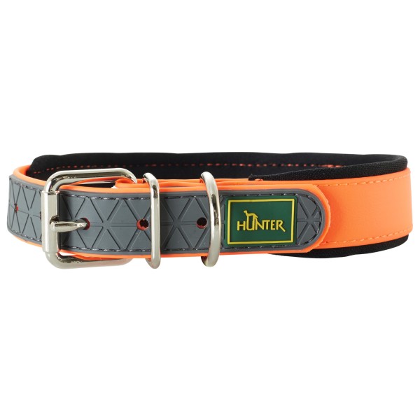 Hunter - Halsband Convenience Comfort - Hundehalsband Gr 35 x 2 cm - für Halsumfang 22–30 cm;40 x 2 cm - für Halsumfang 27–35 cm;45 x 2 cm - für Halsumfang 32–40 cm;60 x 2,5 cm - für Halsumfang 47–55 cm orange von Hunter