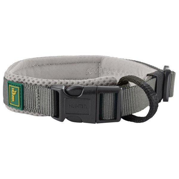 Hunter - Halsung Maldon - Hundehalsband Gr L - 45-55 x 2,5 cm;M - 35-45 x 2 cm;S - 25-35 x 1,5 cm dunkelgrün /grau von Hunter