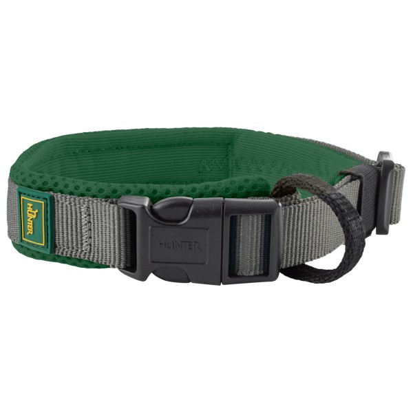 Hunter - Halsung Maldon - Hundehalsband Gr L - 45-55 x 2,5 cm dunkelgrün /grau von Hunter