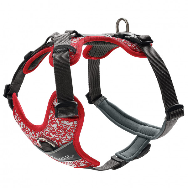 Hunter - Harness Divo Reflect - Hundegeschirr Gr Hals 19-32 cm - Bauch 34-47 cm;Hals 22-38 cm - Bauch 45-56 cm;Hals 30-42 cm - Bauch 52-68 cm;Hals 34-50 cm - Bauch 56-73 cm;Hals 40-59 cm - Bauch 72-100 cm;Hals 46-67 cm - Bauch 79-107 cm rot/grau von Hunter