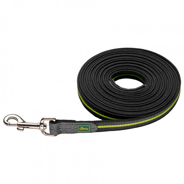 Hunter - Trackingleash Visby Super Grip - Hundeleine Gr Länge 5 m - Breite 2,0 cm gelb reflective von Hunter