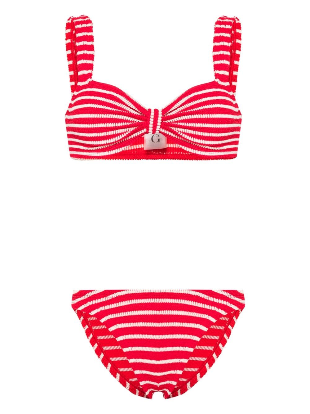 Hunza G Bonnie stripe bikini - Red von Hunza G