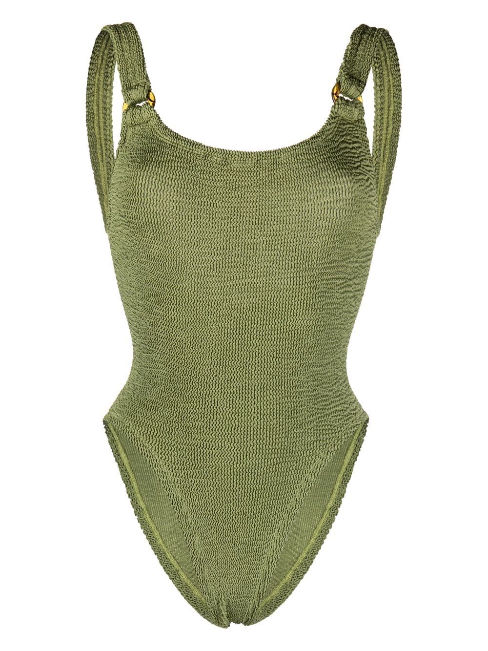 Hunza G Domino crinkle-effect swimsuit - Green von Hunza G