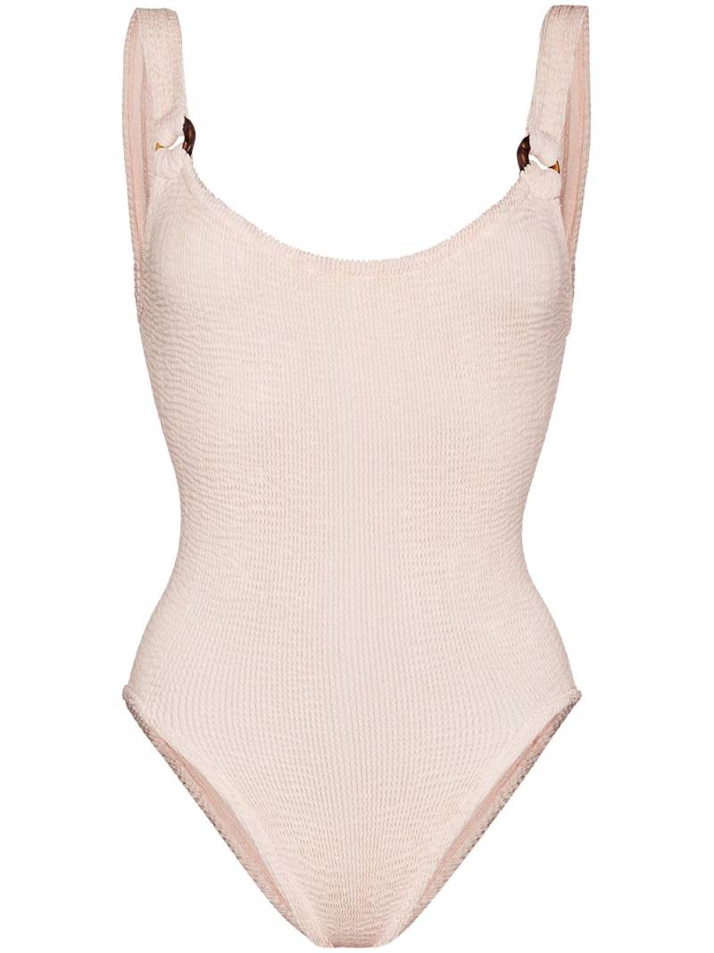 Hunza G Domino crinkle-effect swimsuit - Neutrals von Hunza G