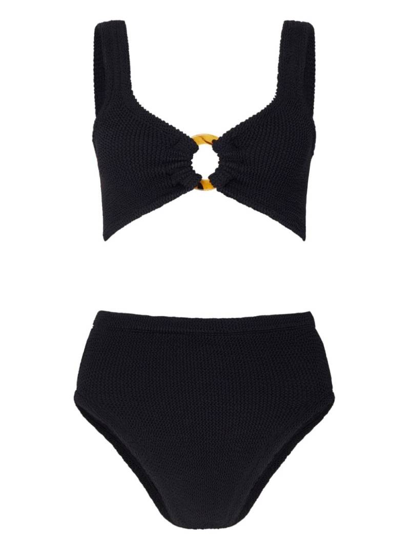 Hunza G Nadine seersucker bikini set - Black von Hunza G